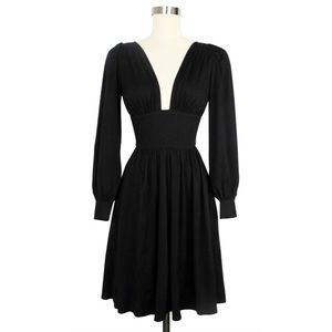 ISO TRADE: Deep Cut Bianca Mini Dress - Black Rayon Stretch